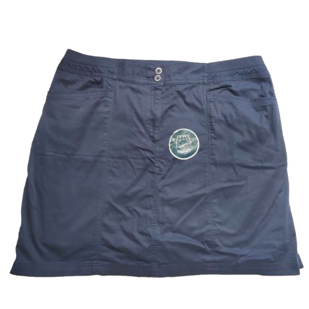 Karen Scott Women's 18W Navy Blue Cotton Stretch Casual Utility Skort NWT